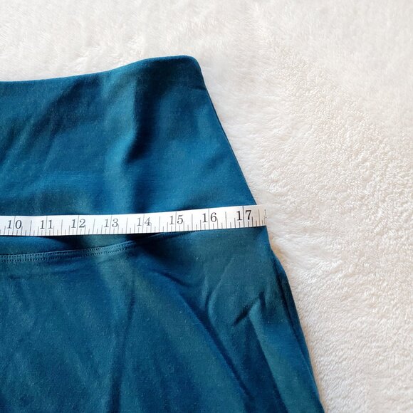 Woolx Marilyn Flowy Midi Skirt Merino Wool Blend Teal Small - Picture 7 of 11